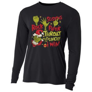 Rock Paper Scissors Throat Punch I Win Funny Christmas Cooling Performance Long Sleeve Crew