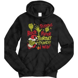 Rock Paper Scissors Throat Punch I Win Funny Christmas Tie Dye Hoodie