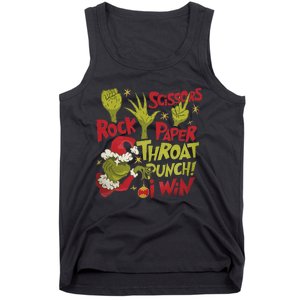 Rock Paper Scissors Throat Punch I Win Funny Christmas Tank Top