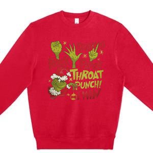 Rock Paper Scissors Throat Punch I Win Funny Christmas Premium Crewneck Sweatshirt