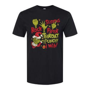 Rock Paper Scissors Throat Punch I Win Funny Christmas Softstyle CVC T-Shirt