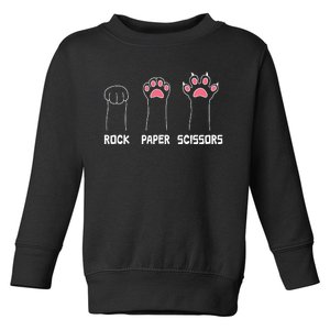 Rock Paper Scissors Cat Paws Cute Cat Funny Cat Toddler Sweatshirt