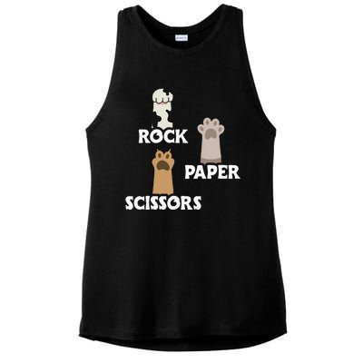 Rock Paper Scissors Cat Paws Cute Kitten Cat Lover Gift Ladies PosiCharge Tri-Blend Wicking Tank