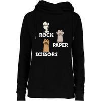 Rock Paper Scissors Cat Paws Cute Kitten Cat Lover Gift Womens Funnel Neck Pullover Hood