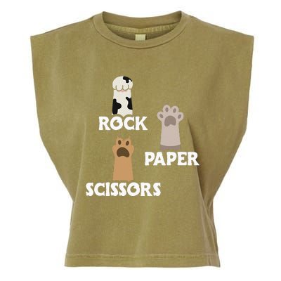 Rock Paper Scissors Cat Paws Cute Kitten Cat Lover Gift Garment-Dyed Women's Muscle Tee