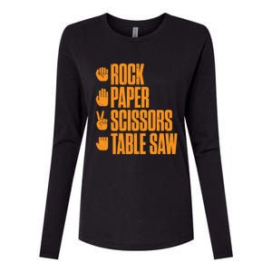 Rock Paper Scissors Table Saw Funny Carpenter Gift Womens Cotton Relaxed Long Sleeve T-Shirt