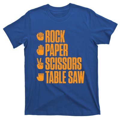 Rock Paper Scissors Table Saw Funny Carpenter Gift T-Shirt