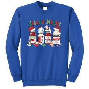 Retro Propofol Silent Night Icu Nurses Funny Merry Christmas Gift Sweatshirt