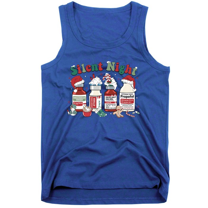 Retro Propofol Silent Night Icu Nurses Funny Merry Christmas Gift Tank Top