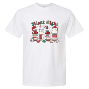 Retro Propofol Silent Night Icu Nurses Funny Merry Christmas Gift Garment-Dyed Heavyweight T-Shirt