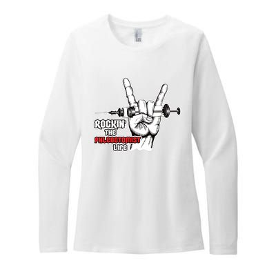 Rocking Phlebotomist Syringe Injection Blood Donor Aid Gift Womens CVC Long Sleeve Shirt