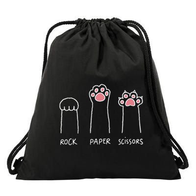 Rock Paper Scissors Cat Paws Drawstring Bag