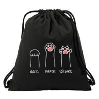 Rock Paper Scissors Cat Paws Drawstring Bag