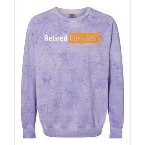 Retired Porn Star Online Pornography Adult Humor Colorblast Crewneck Sweatshirt