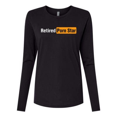 Retired Porn Star Online Pornography Adult Humor Womens Cotton Relaxed Long Sleeve T-Shirt