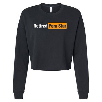 Retired Porn Star Online Pornography Adult Humor Cropped Pullover Crew