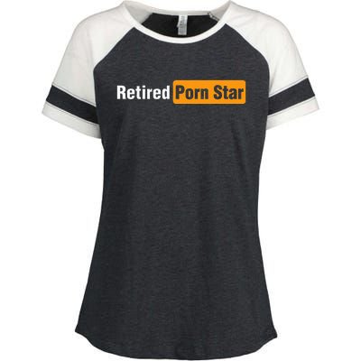 Retired Porn Star Online Pornography Adult Humor Enza Ladies Jersey Colorblock Tee