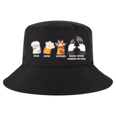 Rock Paper Scissors Razor Tipped Murder Mittens Fun Cat Paws Cool Comfort Performance Bucket Hat