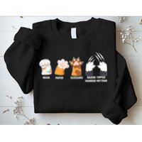 Rock Paper Scissors Razor Tipped Murder Mittens Fun Cat Paws Sweatshirt