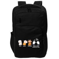 Rock Paper Scissors Razor Tipped Murder Mittens Fun Cat Paws Impact Tech Backpack