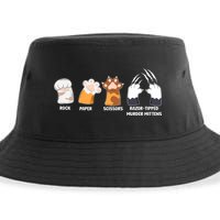 Rock Paper Scissors Razor Tipped Murder Mittens Fun Cat Paws Sustainable Bucket Hat