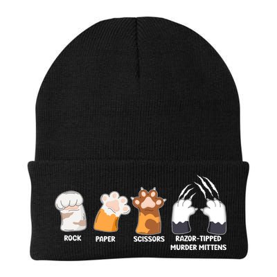 Rock Paper Scissors Razor Tipped Murder Mittens Fun Cat Paws Beanie