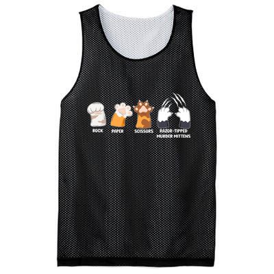 Rock Paper Scissors Razor Tipped Murder Mittens Fun Cat Paws Mesh Reversible Basketball Jersey Tank