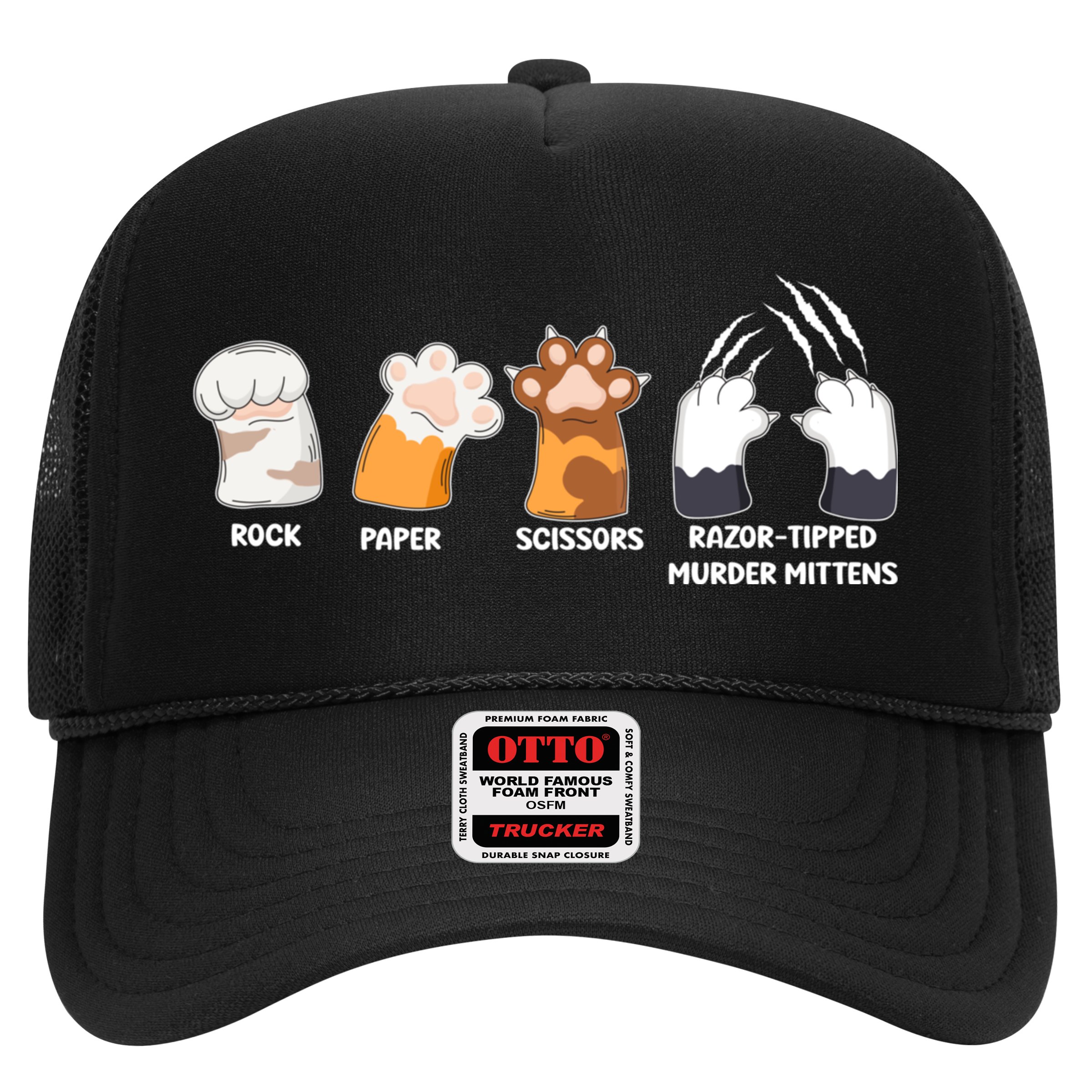 Rock Paper Scissors Razor Tipped Murder Mittens Fun Cat Paws Hat