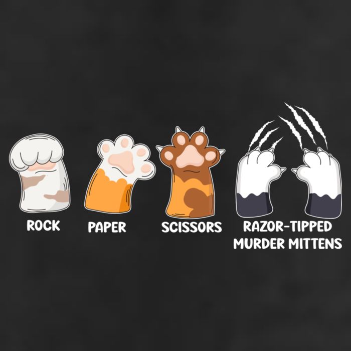 Rock Paper Scissors Razor Tipped Murder Mittens Fun Cat Paws Hat