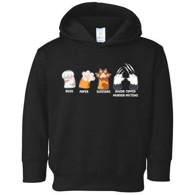 Rock Paper Scissors Razor Tipped Murder Mittens Fun Cat Paws Toddler Hoodie