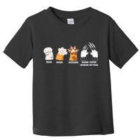 Rock Paper Scissors Razor Tipped Murder Mittens Fun Cat Paws Toddler T-Shirt