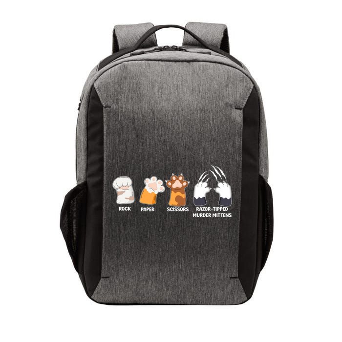 Rock Paper Scissors Razor Tipped Murder Mittens Fun Cat Paws Vector Backpack