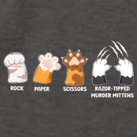 Rock Paper Scissors Razor Tipped Murder Mittens Fun Cat Paws Vector Backpack