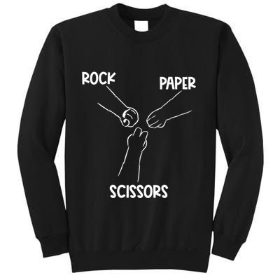 Rock Paper Scissors Hand Game Cute Paw Funny Cat Sweatshirt