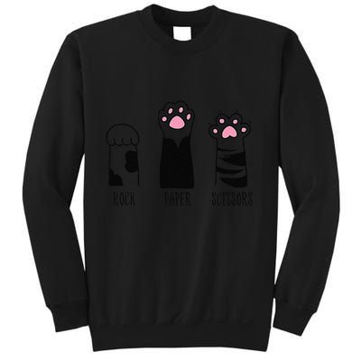 Rock Paper Scissors Funny Hand Game Cute Cat Kitty Paws Sweatshirt
