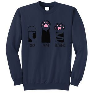 Rock Paper Scissors Funny Hand Game Cute Cat Kitty Paws Sweatshirt