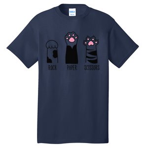 Rock Paper Scissors Funny Hand Game Cute Cat Kitty Paws Tall T-Shirt