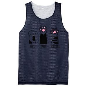 Rock Paper Scissors Funny Hand Game Cute Cat Kitty Paws Mesh Reversible Basketball Jersey Tank