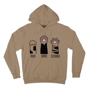 Rock Paper Scissors Funny Hand Game Cute Cat Kitty Paws Hoodie