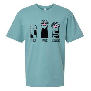 Rock Paper Scissors Funny Hand Game Cute Cat Kitty Paws Sueded Cloud Jersey T-Shirt