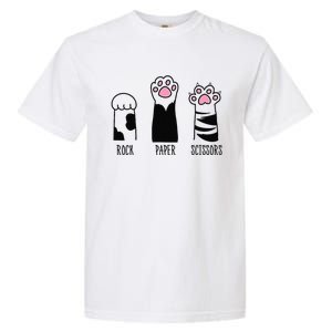 Rock Paper Scissors Funny Hand Game Cute Cat Kitty Paws Garment-Dyed Heavyweight T-Shirt