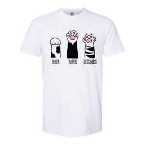 Rock Paper Scissors Funny Hand Game Cute Cat Kitty Paws Softstyle CVC T-Shirt