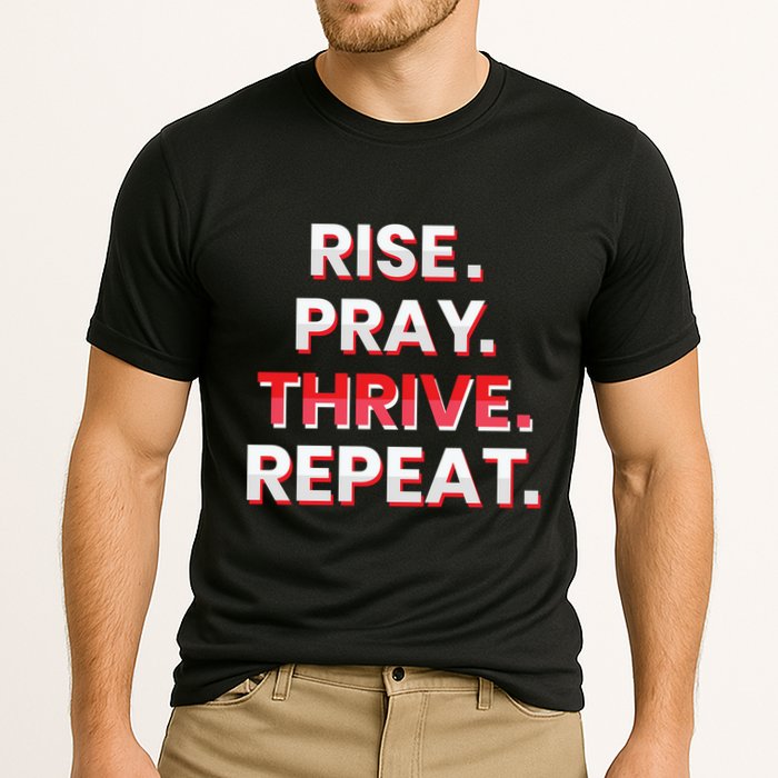 Rise. Pray. Thrive. Repeat Cooling Performance Crew T-Shirt