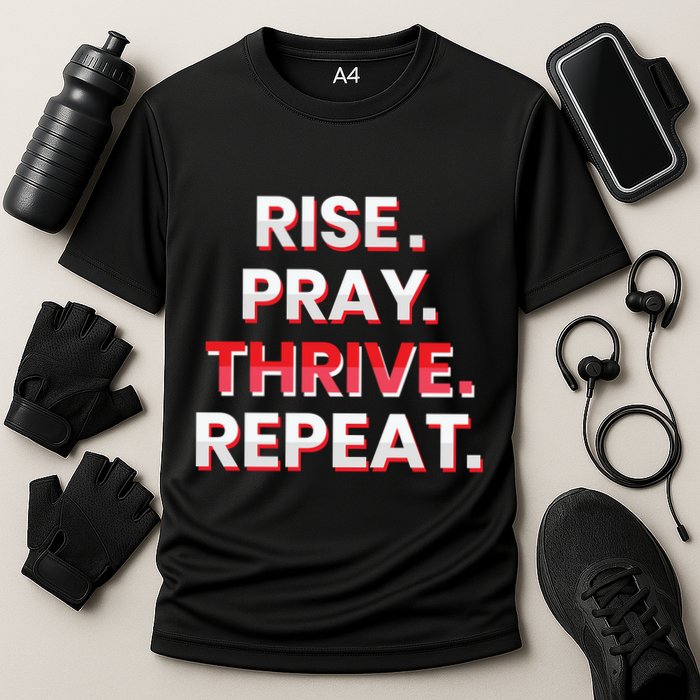 Rise. Pray. Thrive. Repeat Cooling Performance Crew T-Shirt