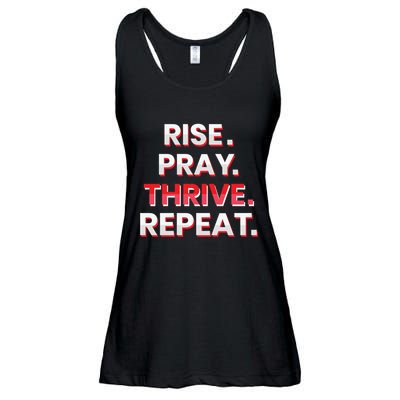Rise. Pray. Thrive. Repeat Ladies Essential Flowy Tank