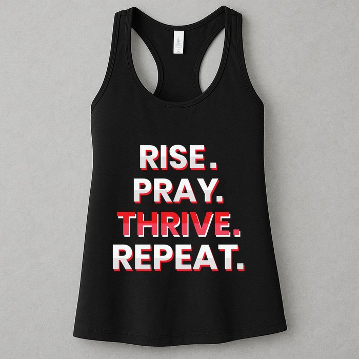 Rise. Pray. Thrive. Repeat Womens Tank Top