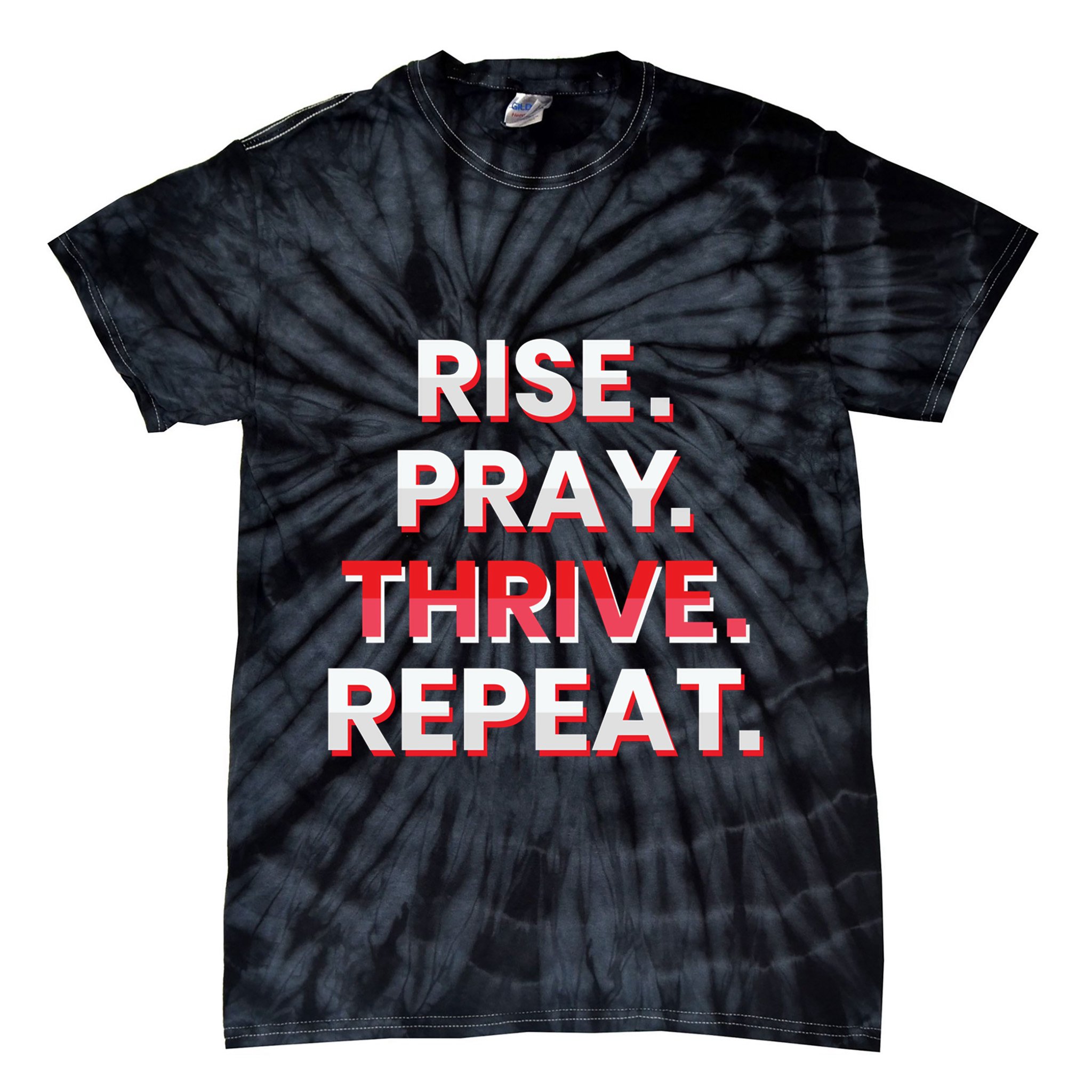 Rise. Pray. Thrive. Repeat Tie-Dye T-Shirt