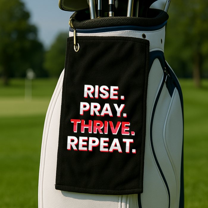 Rise. Pray. Thrive. Repeat Golf Towel