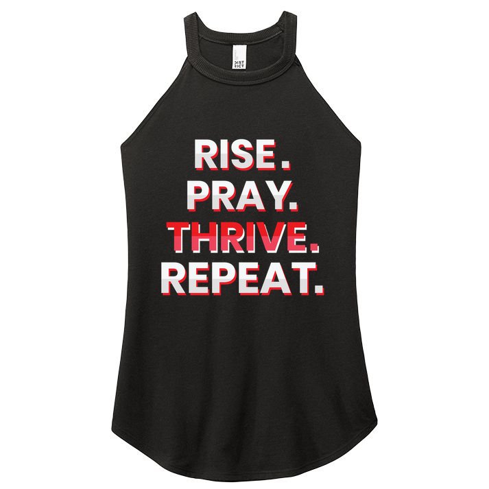 Rise. Pray. Thrive. Repeat Women's Perfect Tri Rocker Tank