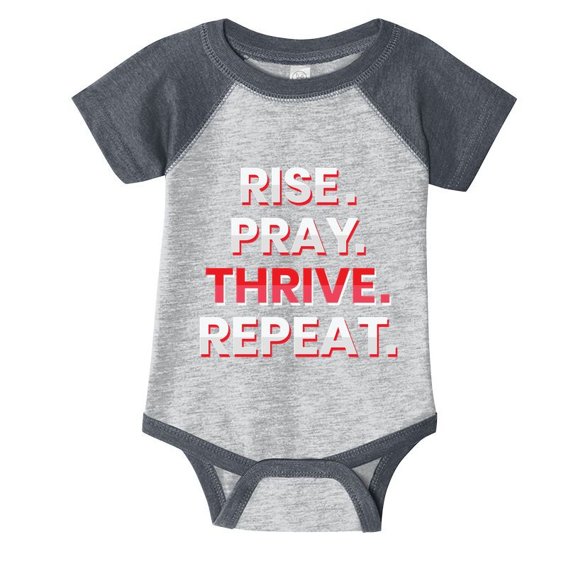 Rise. Pray. Thrive. Repeat Infant Baby Jersey Bodysuit
